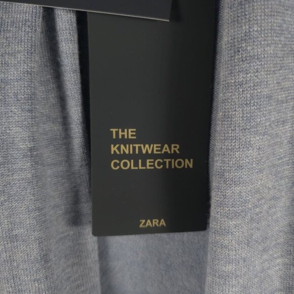 NWT ZARA KNITWEAR COLLECTION Tie Heathered Open Front Cardigan 1509/103 SMALL - Picture 9 of 9